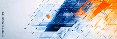 Colorful abstract design with geometric shapes and patterns in contrasting co...