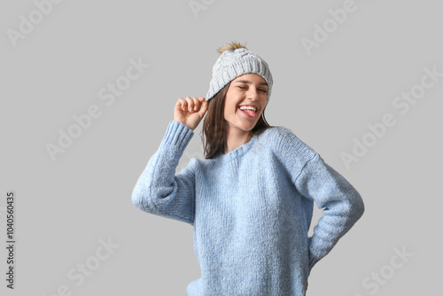 Young woman in winter cloth...