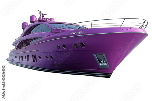 Obraz na płótnie Purple Motor Yacht isolated on transparent background, png file, no background png file w salonie