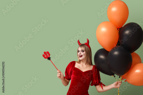 Young woman dressed for Hal...