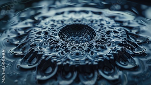 Abstract patterns of cymatics on water surface