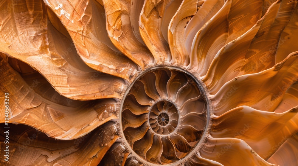 Abstract wallpaper featuring a nautilus shell, with a focus on its fibonacci spiral. The shell's natural beauty is a perfect example of marine art. Abstract wallpaper featuring a nautilus shell, with a focus on its fibonacci spiral. The shell's natural beauty is a perfect example of marine art.