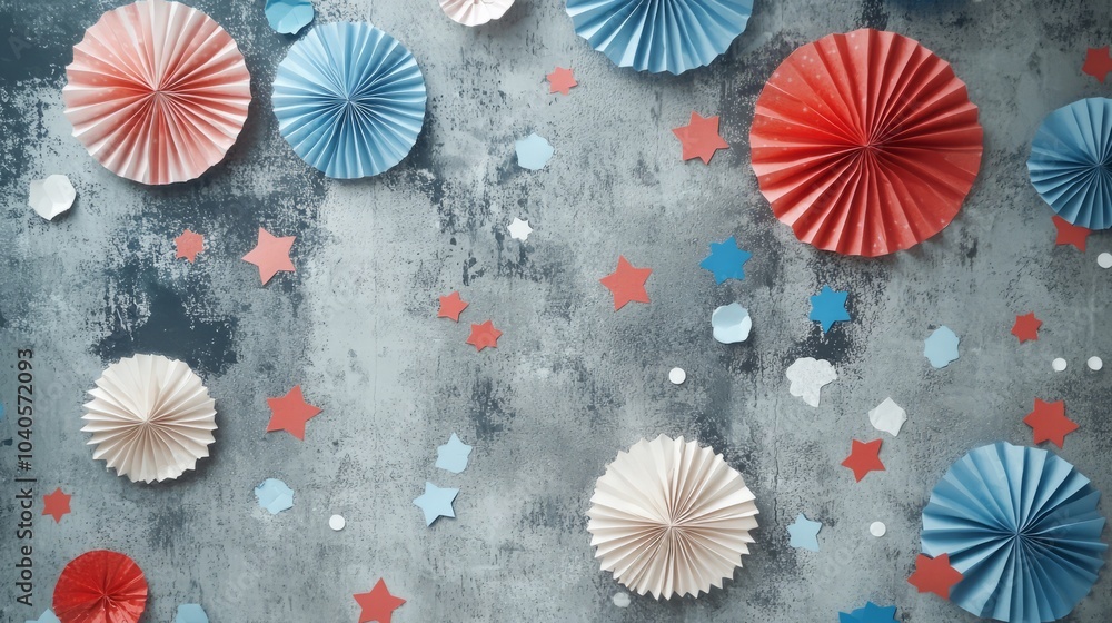 Fototapeta premium Festive Background with Paper Decorations