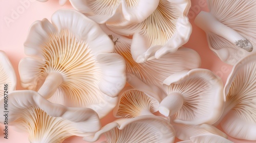 Mushroom captured on a restrained background, awesome natural texture. Background serene, mushroom dominant.