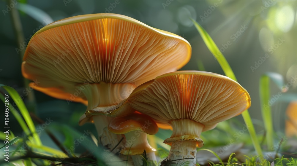 Fototapeta premium Mushroom against a clean background, beautiful fall specimen. Background minimal, mushroom highlighted.