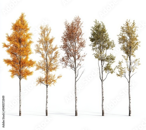 Wallpaper Mural The best collection of autumn trees isolated on white Torontodigital.ca