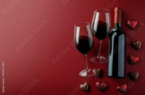 Romantic wine and chocolate arrangement for a special evening celebration