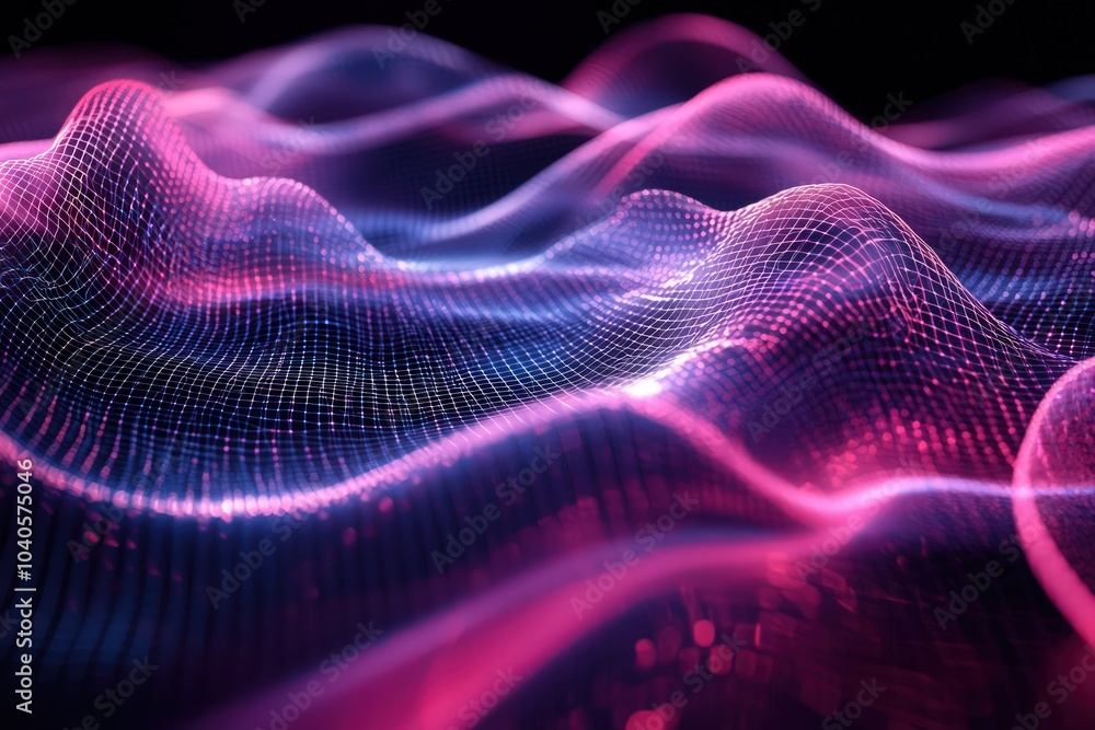 Abstract mesh-like grid with flowing lines and neon accents Abstract mesh-like grid with flowing lines and neon accents