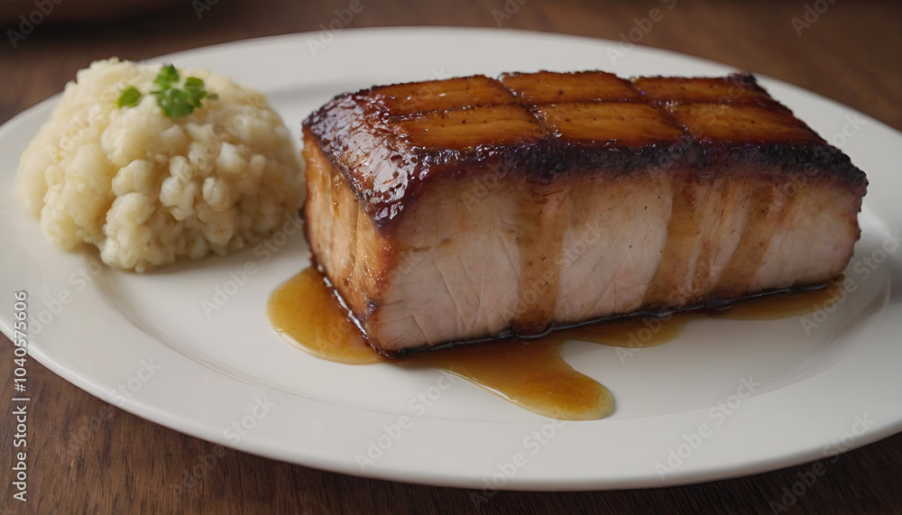 crispy pork belly glazed in honey crispy pork belly glazed in honey