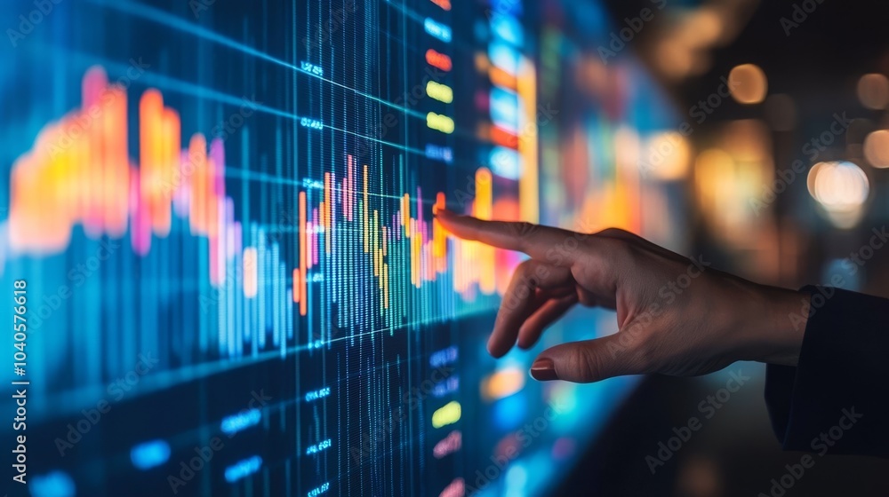 A digital interface showing a bearish market trend, with various financial indicators A digital interface showing a bearish market trend, with various financial indicators