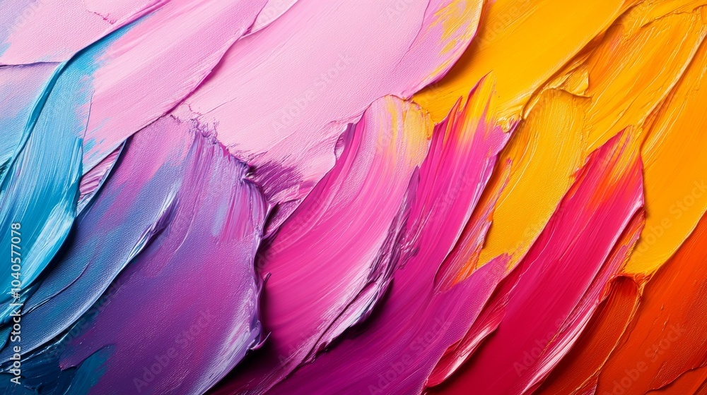 Fototapeta premium Colorful oil paint brush strokes in a detailed abstract pattern, ideal for creating textured wallpaper, art prints, and intricate patterns