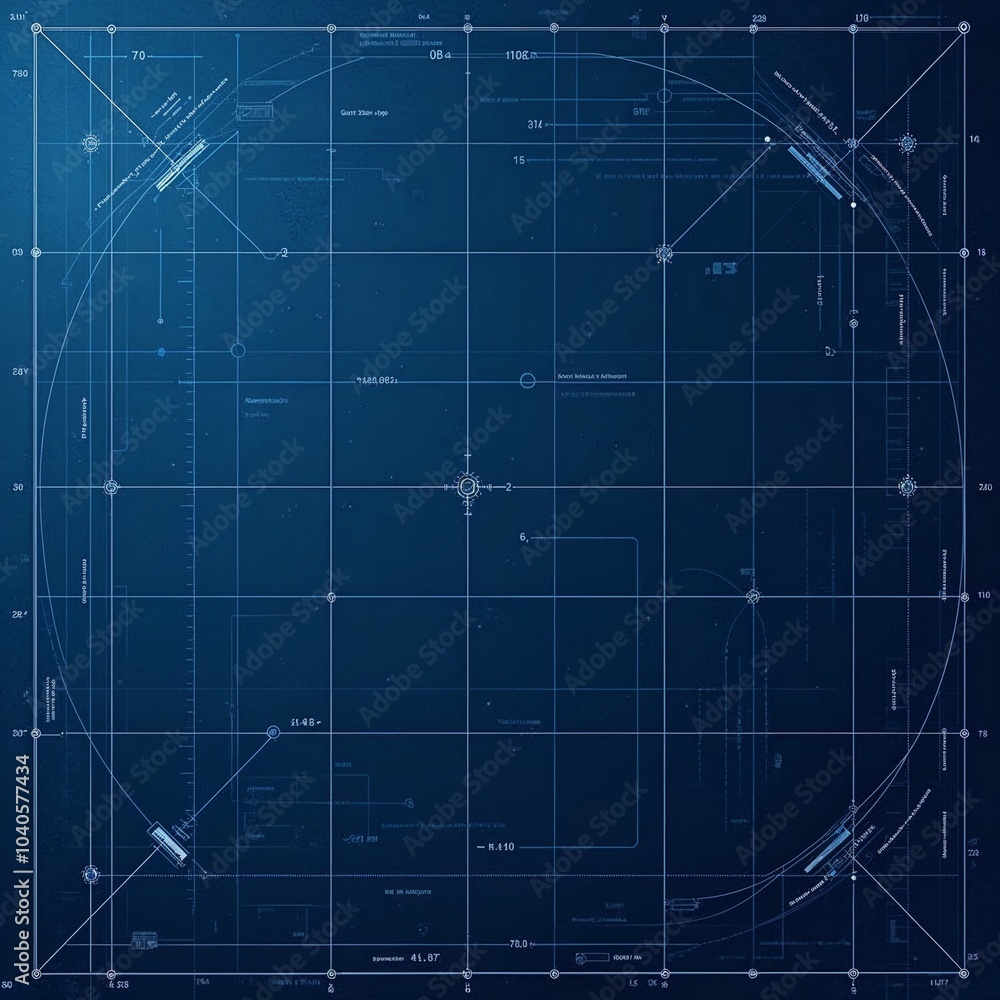 Abstract blueprint background with technical drawings and grid layout Abstract blueprint background with technical drawings and grid layout