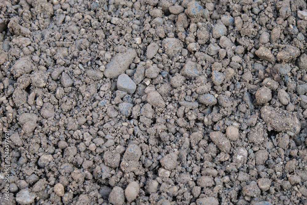 Sand and gravel mixture close-up, bulk building materials for concrete mortar Sand and gravel mixture close-up, bulk building materials for concrete mortar