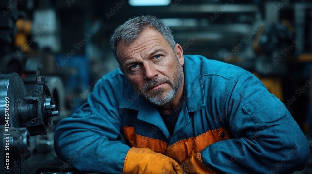 Skilled machinist working with metal parts on a lathe, representing the blend of traditional craftsmanship and modern machinery in industrial work Skilled machinist working with metal parts on a lathe, representing the blend of traditional craftsmanship and modern machinery in industrial work
