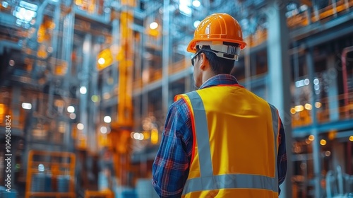 Migrant worker in a construction site receiving safety training, symbolizing the process of adapting to new labor regulations