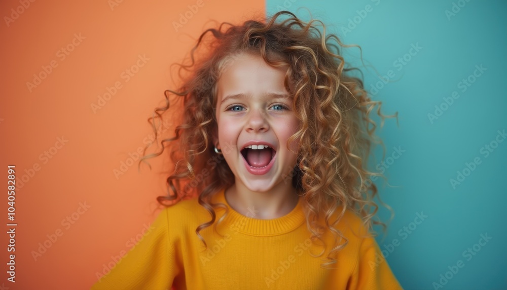Young girl's emotional face on a simple background. A stunning portrait of youthfulness and innocence. Young girl's emotional face on a simple background. A stunning portrait of youthfulness and innocence.