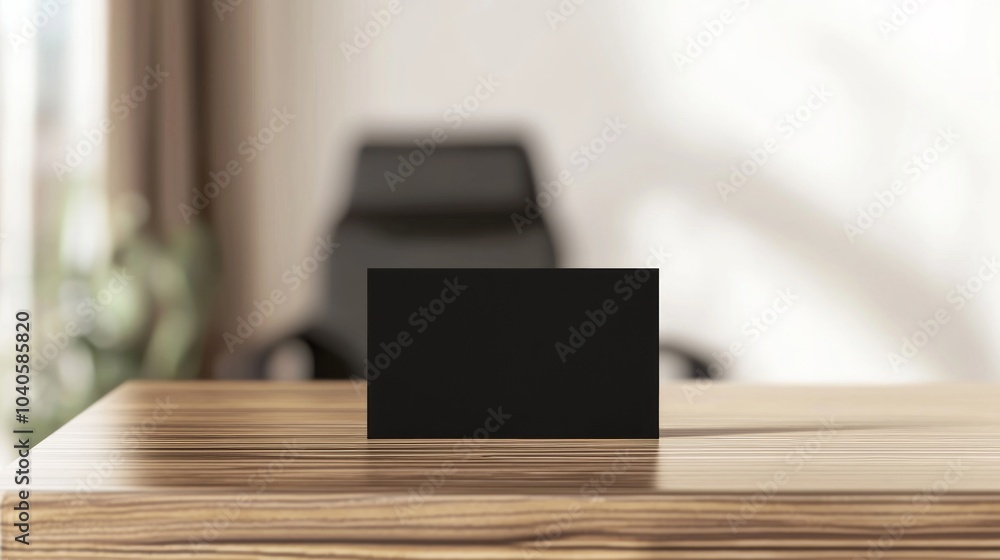 Elegant Business Card Mockup on Wooden Desk in Stylish Home Office Setting Elegant Business Card Mockup on Wooden Desk in Stylish Home Office Setting