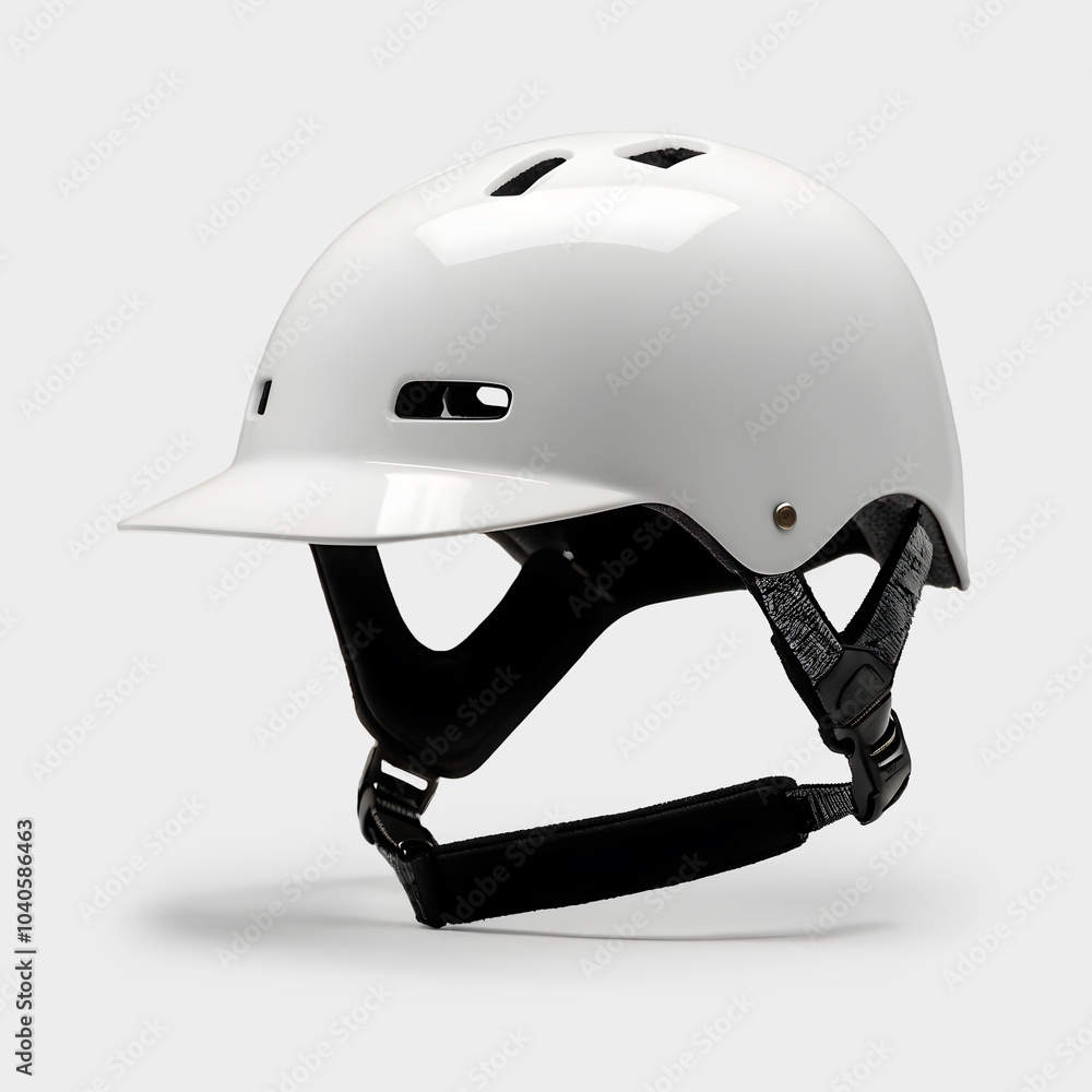 Fototapeta premium 3D Mockup skate Helmet White Isolated side view
