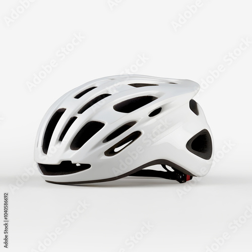 3D Mockup Bike cycling Helmet White Isolated side view
