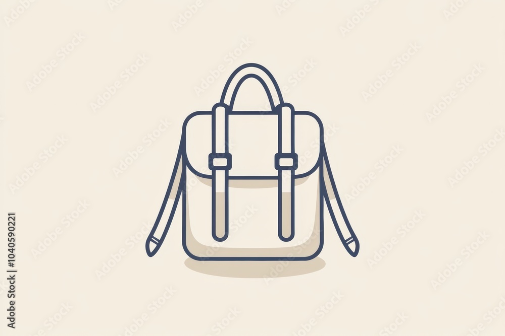 This backpack icon features clean lines and a simple design, perfect for representing adventure and outdoor activities. Generative AI This backpack icon features clean lines and a simple design, perfect for representing adventure and outdoor activities. Generative AI