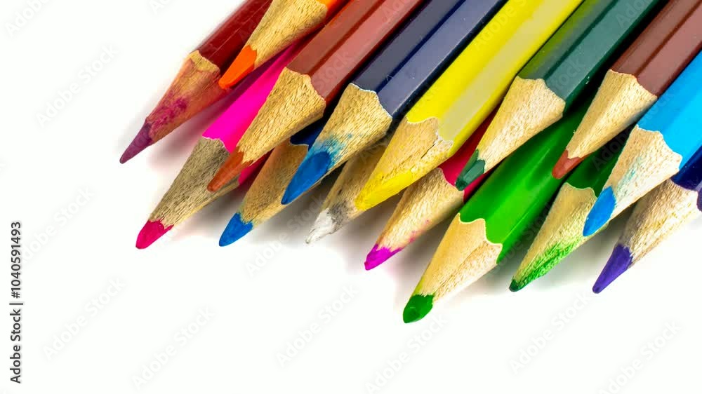 colored pencils with visible details on a white background colored pencils with visible details on a white background