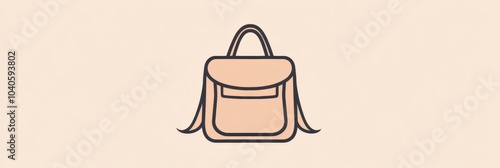 This minimalist backpack icon reflects the spirit of adventure, perfect for representing exploration and outdoor activities. Generative AI photo