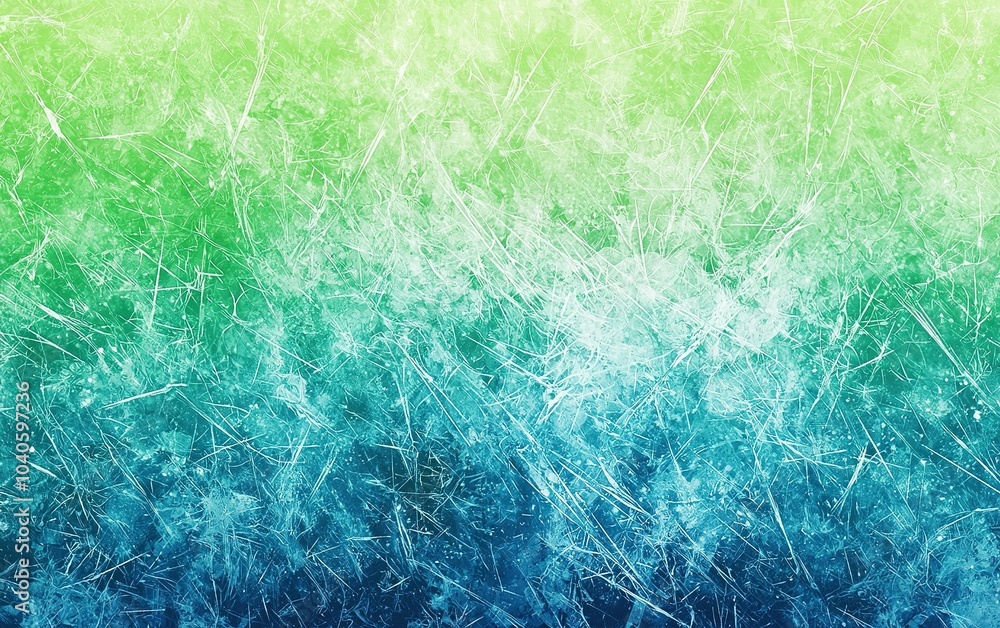 Obraz premium Vibrant ice texture with blue and green hues displayed in an abstract design during winter