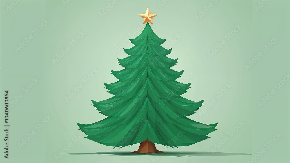 Obraz premium christmas tree on a green background