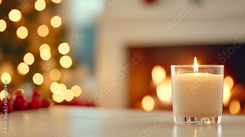 Christmas holiday background. Christmas fireplace