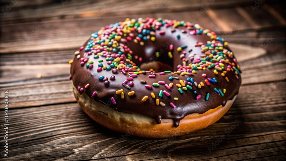 The sprinkles add a playful and fun touch to the donut, making it look delicious The sprinkles add a playful and fun touch to the donut, making it look delicious