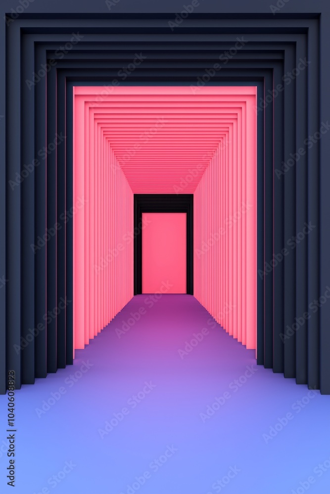 Explore a Stunning Futuristic Neon Tunnel, Filled with a Vibrant and Appealing Color Palette Explore a Stunning Futuristic Neon Tunnel, Filled with a Vibrant and Appealing Color Palette