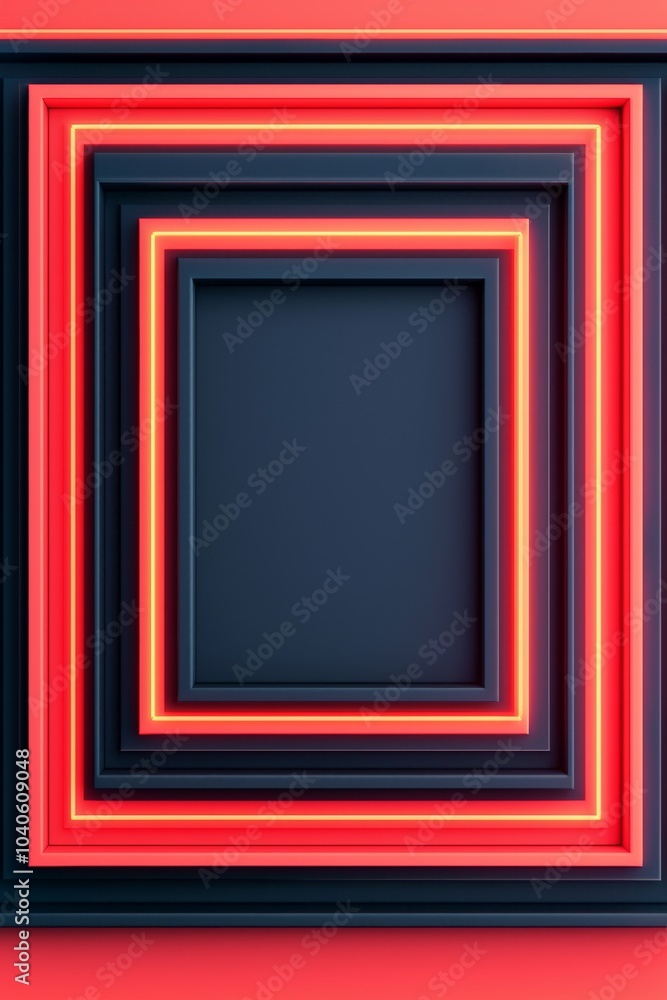 An EyeCatching Geometric Frame Illustration Featuring Bold Red and Deep Black Colors An EyeCatching Geometric Frame Illustration Featuring Bold Red and Deep Black Colors