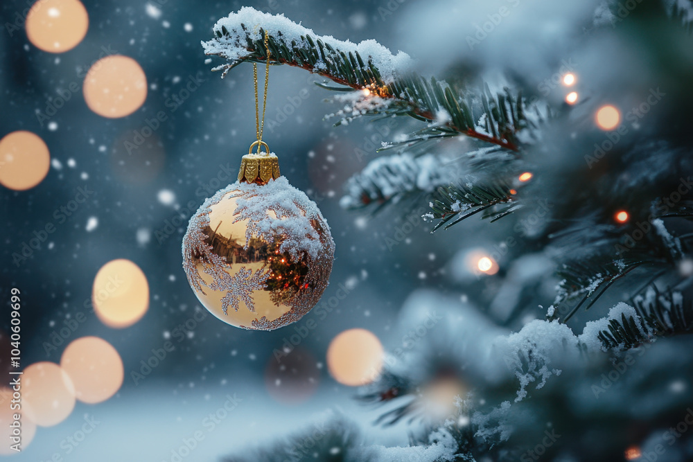 Vibrant red Christmas ornaments glimmering on a festive tree surrounded by soft, glowing lights Vibrant red Christmas ornaments glimmering on a festive tree surrounded by soft, glowing lights