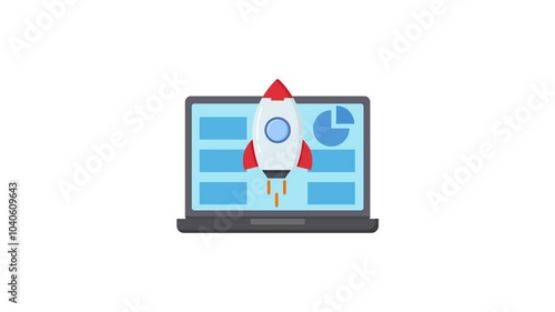 Startup icon animation for video motion graphics