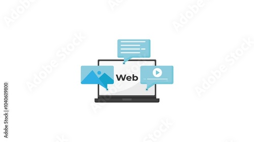 Web icon animation for video motion graphics