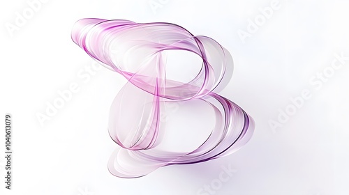 80. A letter B formed from swirling ribbons, flowing gracefully on a white background photo