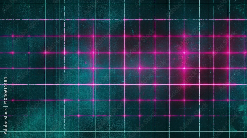 A vibrant retro grid pattern featuring bright pink lines against a dark blue background to evoke a futuristic atmosphere A vibrant retro grid pattern featuring bright pink lines against a dark blue background to evoke a futuristic atmosphere