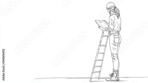Construction Worker with Tablet
