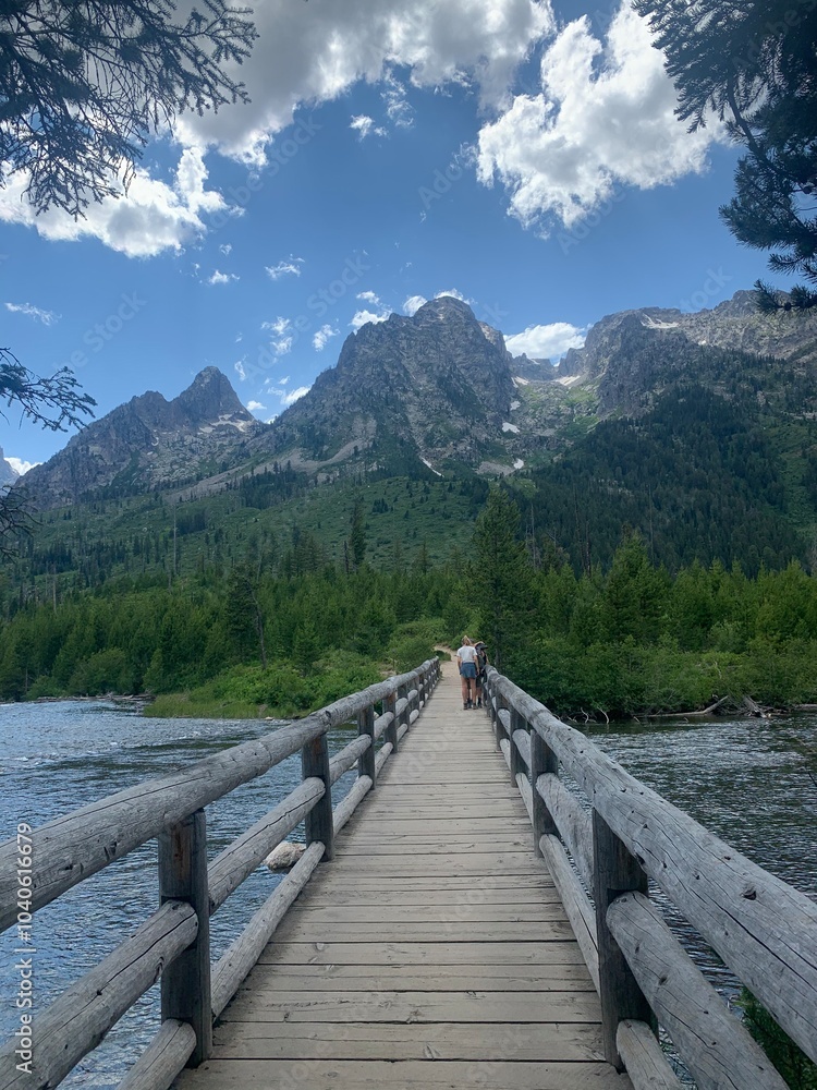 Fototapeta premium wooden bridge in the mountains