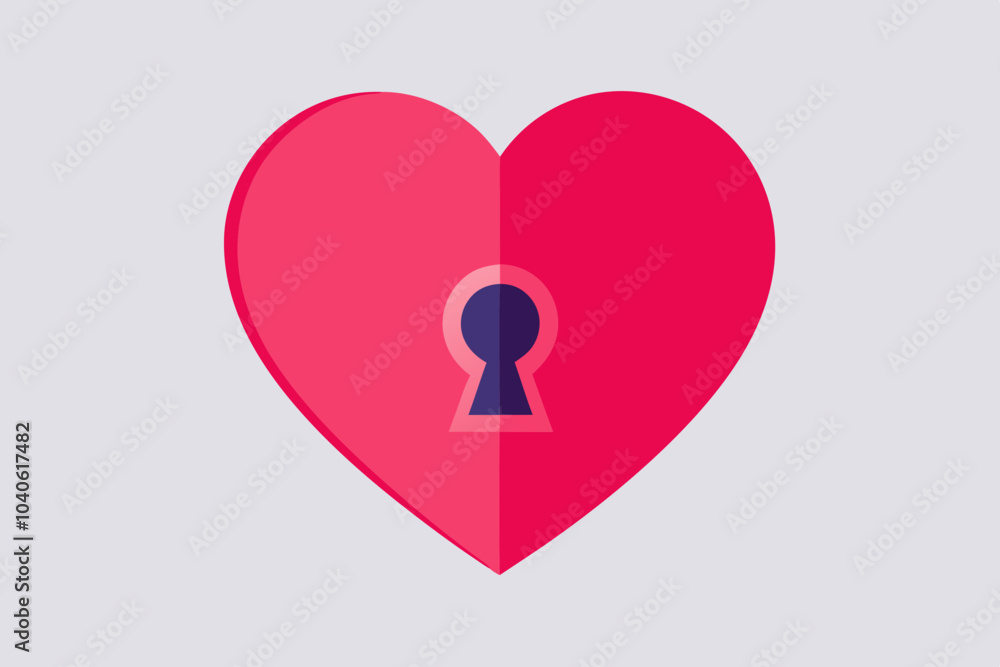 A heart with a keyhole in the center.vector illustration. A heart with a keyhole in the center.vector illustration.