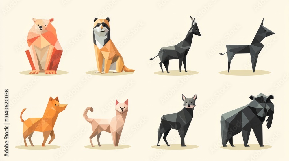 Geometric Animal Illustrations Geometric Animal Illustrations