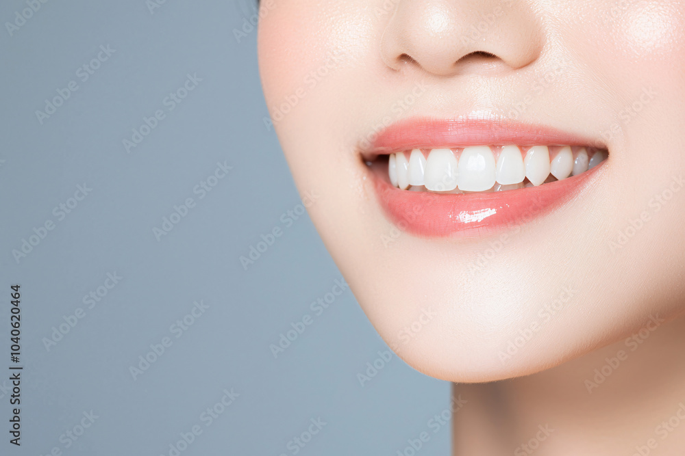 close-up of asian woman face, beautiful smile close-up of asian woman face, beautiful smile
