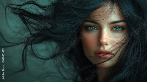 Wallpaper Mural Beautiful brown-haired girl with long hair Torontodigital.ca