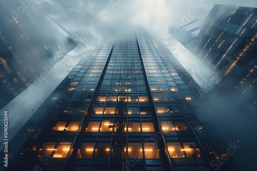 Wallpaper Mural A business district featuring modern skyscrapers and commercial buildings, symbolizing growth, innovation, and corporate success. Ideal for representing financial strength and corporate development. Torontodigital.ca