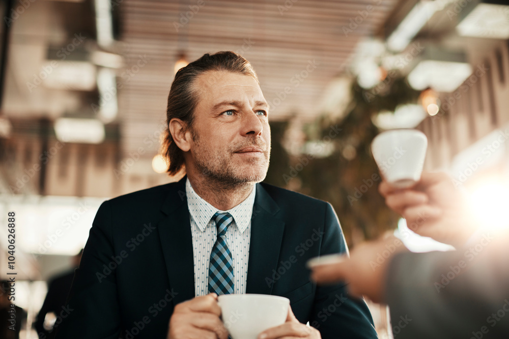 Two businessman having coffee and a meeting in a cafe bar decorated for christmas and the new years holidays Two businessman having coffee and a meeting in a cafe bar decorated for christmas and the new years holidays