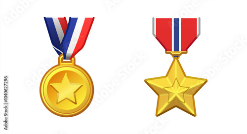 Gold Medal Awards for winners of sporting events best victory, Vector 10 eps.