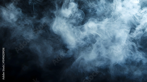 Smoke and Shadows: A Close-Up of Thick Smoke on a Dark Background 