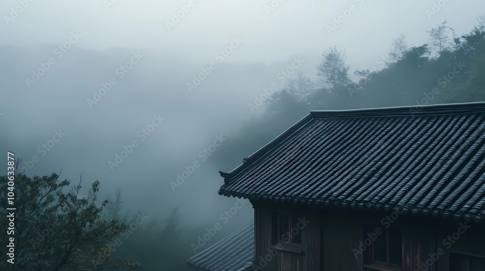 Misty autumn morning in a rural village, with vibrant fall trees and fog covering the houses, ideal for tranquil countryside visuals. Misty autumn morning in a rural village, with vibrant fall trees and fog covering the houses, ideal for tranquil countryside visuals.