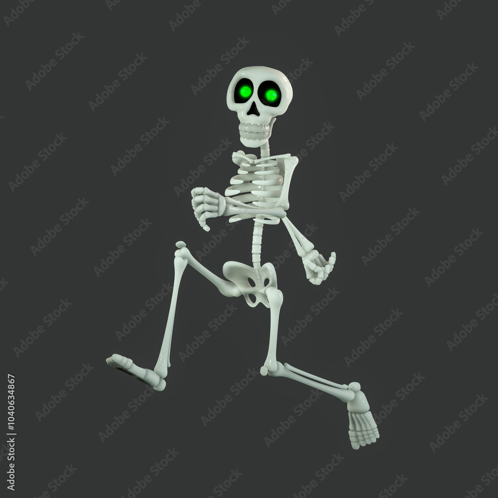 skeleton cartoon is running fast skeleton cartoon is running fast