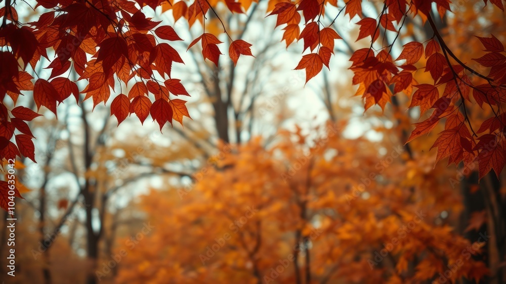 Autumn Portrait Photography with Falling Leaves and Text Space for High-Resolution Images Autumn Portrait Photography with Falling Leaves and Text Space for High-Resolution Images
